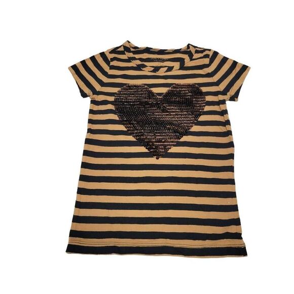 Joe Fresh stripped sequin heart shirt 4/5 - Picture 1 of 3